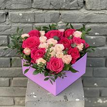 Цветочная композиция из Розы в коробке в Лунево