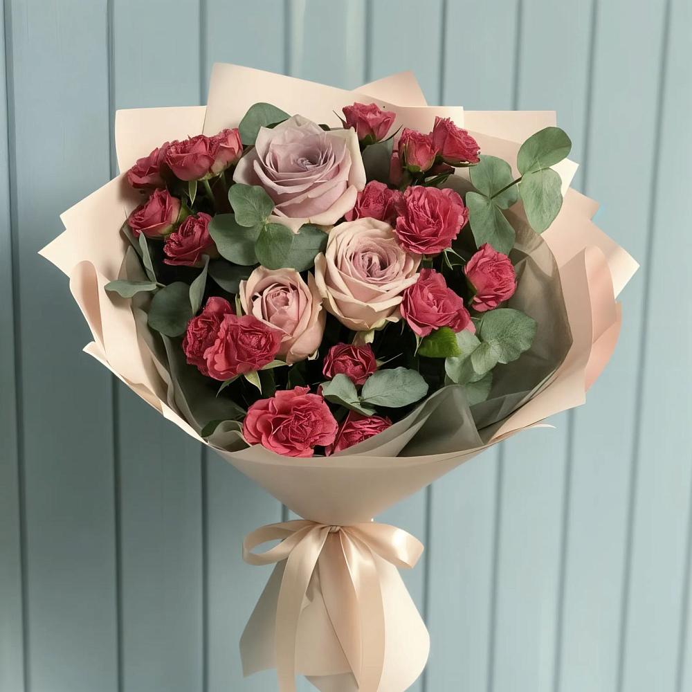 Букет цветов из: Гвоздики и Розы в Лунево