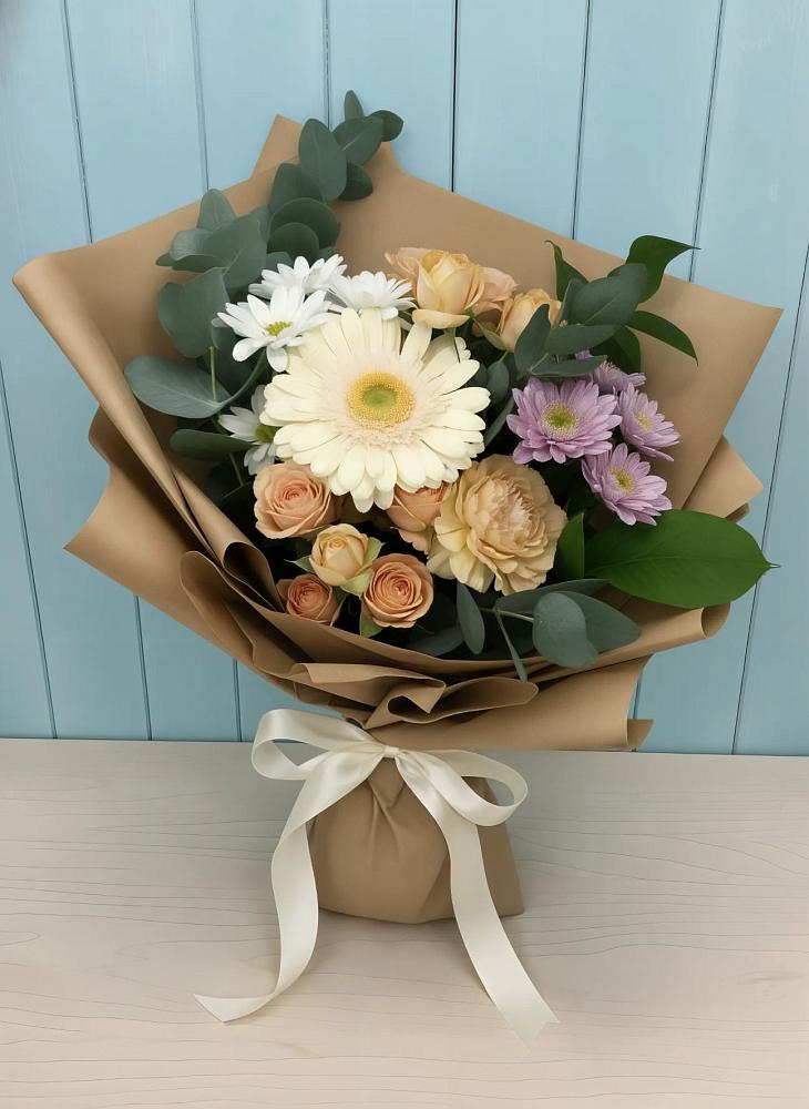Букет цветов из: Герберы и Хризантемы в Лунево