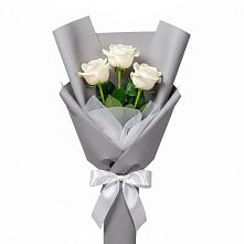 Букет 3 белые розы #REPLACE_PRED# Лунево