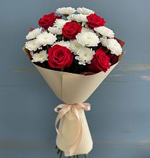 Букет цветов из:  Розы и Хризантемы в Лунево