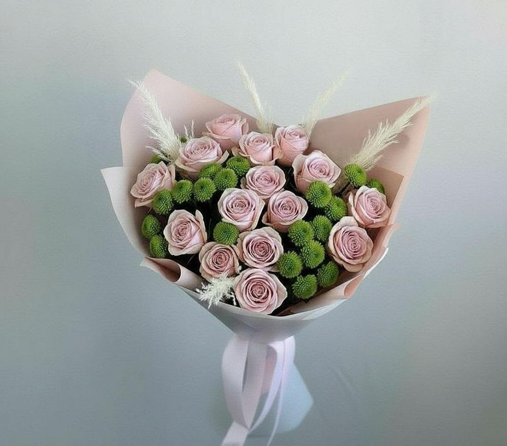 Букет цветов из: Розы и Хризантемы в Лунево