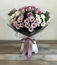 Букет цветов из:  Хризантемы и Розы #REPLACE_PRED# Лунево