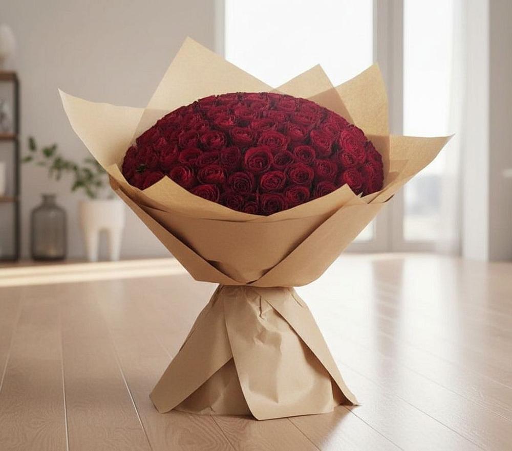 Букет 101 Красная роза в Лунево