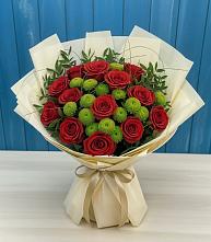 Букет цветов из:  Розы и Хризантемы в Лунево