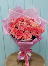 Букет 15 Розовых роз Равель в Лунево